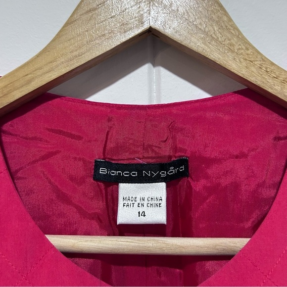 🆕 Vintage Bianca Nygard 100% Silk Fuchsia Quilted Vest - Picture 3 of 6